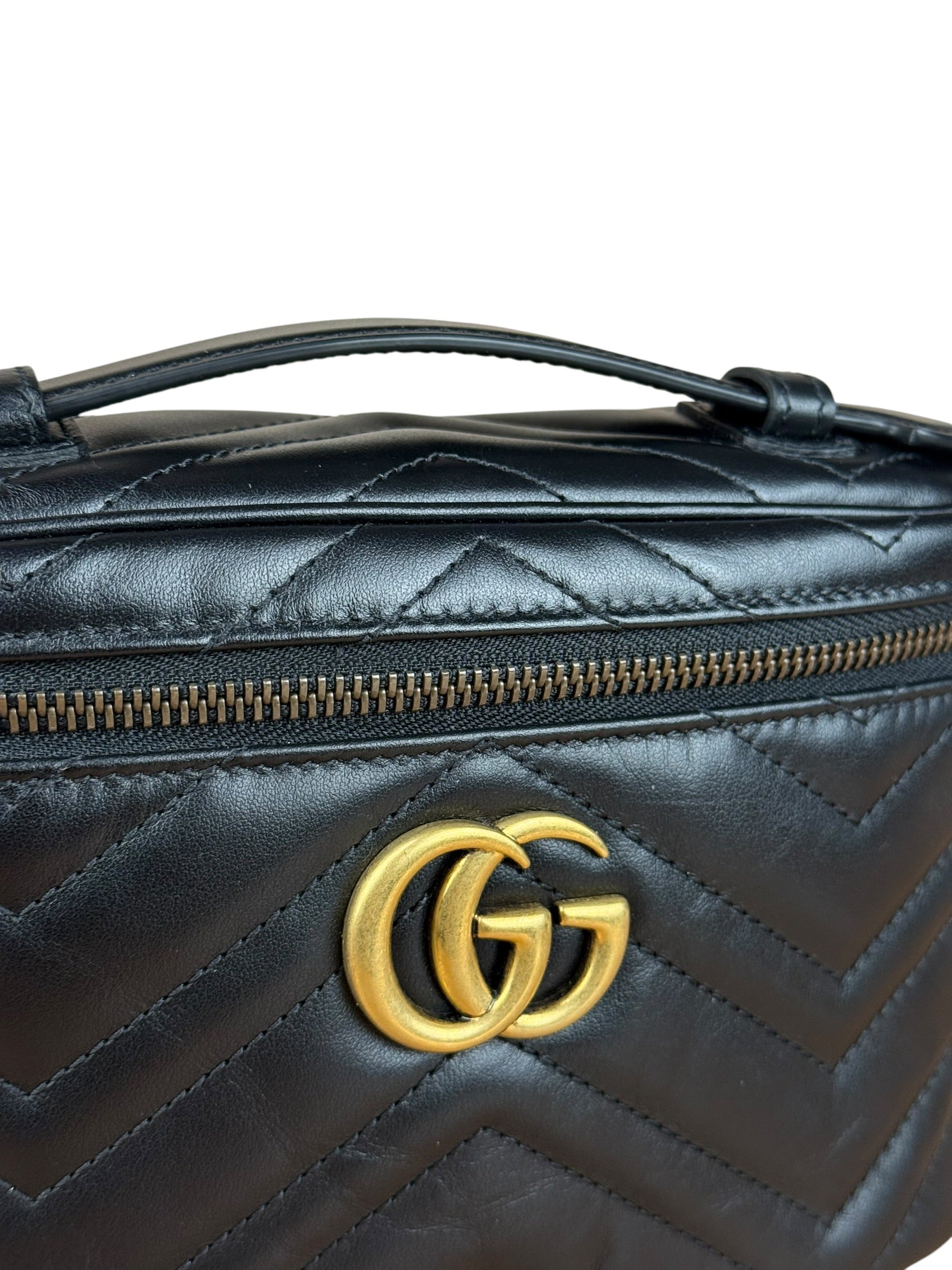 Gucci Black Marmont Vanity Shoulder/Hand Bag