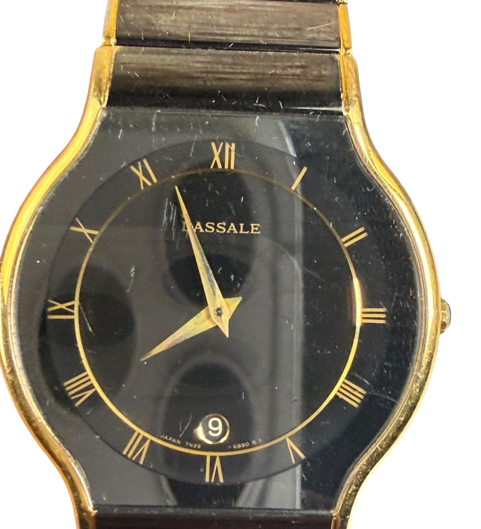 Lassale Black Roman Numeral Dial 2 Tone 1980's