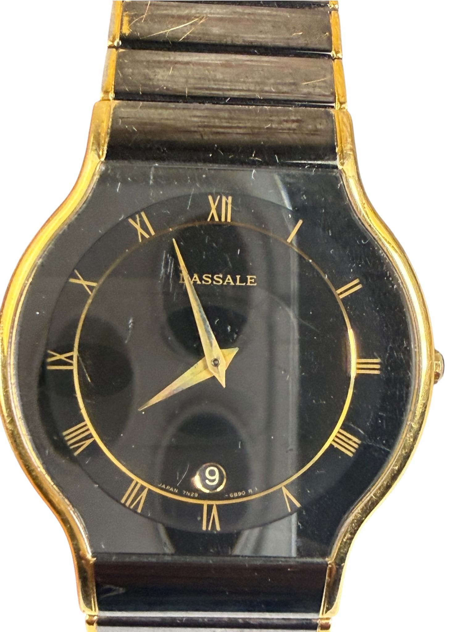 Lassale Black Roman Numeral Dial 2 Tone 1980's