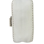 Fendi White Leather Selleria Baguette