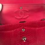 Chanel Classic Double Flap Python Bag Pink 2014