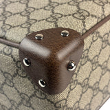 Gucci Brown Leather Trim GG Supreme Soft Trunk Crossbody