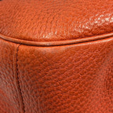 Gucci Orange Pebbled Leather Bamboo Top Handle Hobo Bag