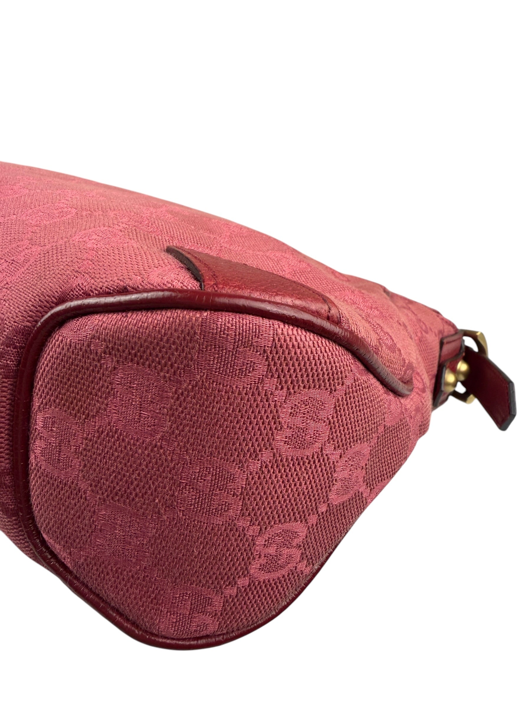 Gucci GG Vintage Pink Canvas Horsebit Shoulder Bag