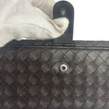 Bottega Veneta Brown Leather Woven Intrecciato Bi-Fold Continental Wallet