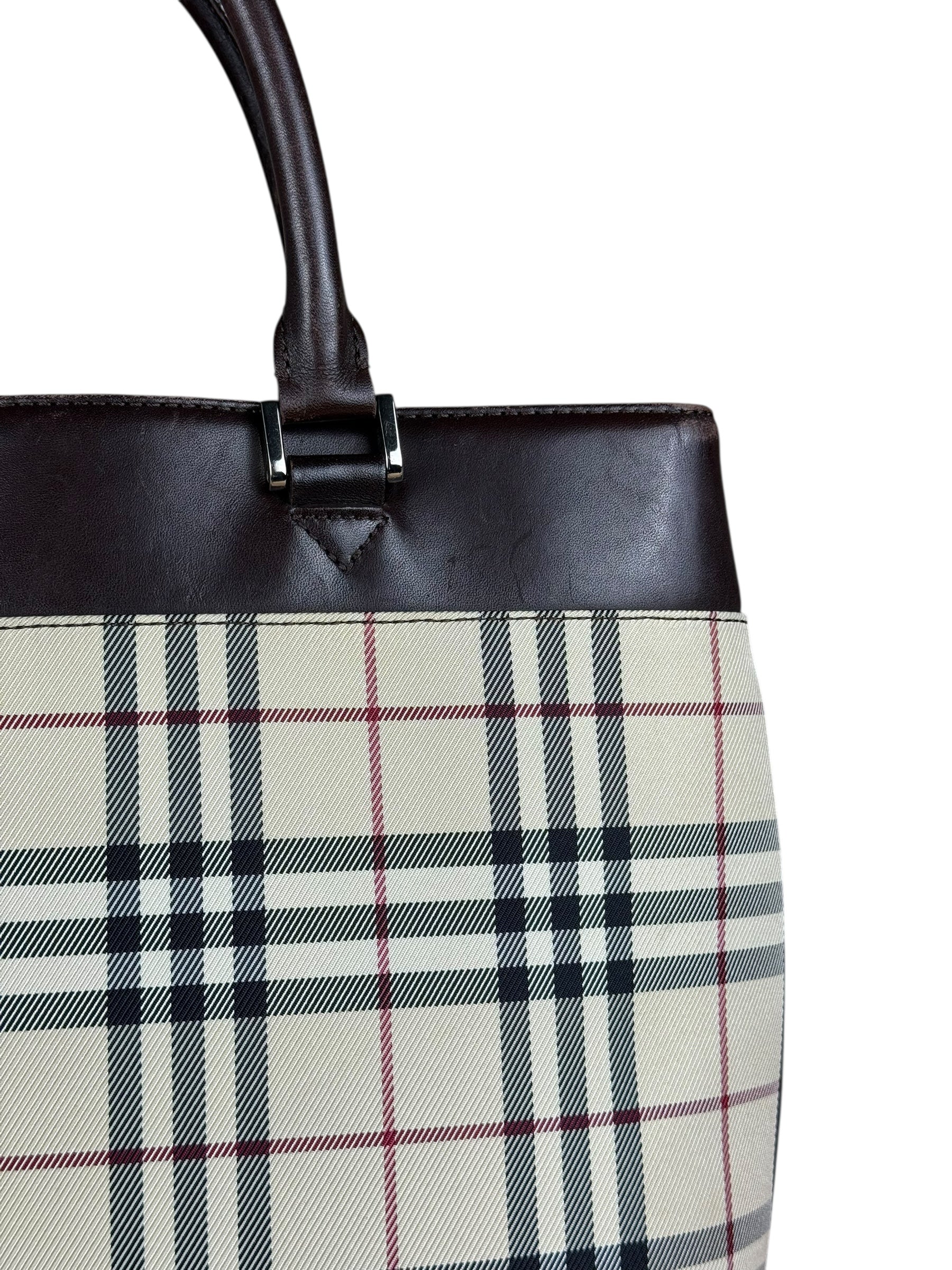Burberry Vintage Canvas Nova Check Tote