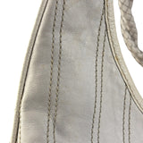 Celine Vintage White Leather Stitch Hobo Shoulder Bag