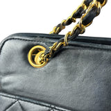 Chanel Vintage Black Quilted Leather Grand Shopping Tote/Shoulder Bag-1990