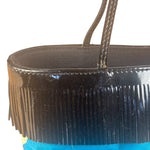 Chanel Vintage Patent Leather Fringe Mini Coco Bar Tote Bag 1998