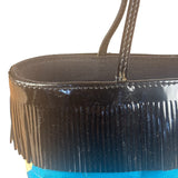 Chanel Vintage Patent Leather Fringe Mini Coco Bar Tote Bag 1998
