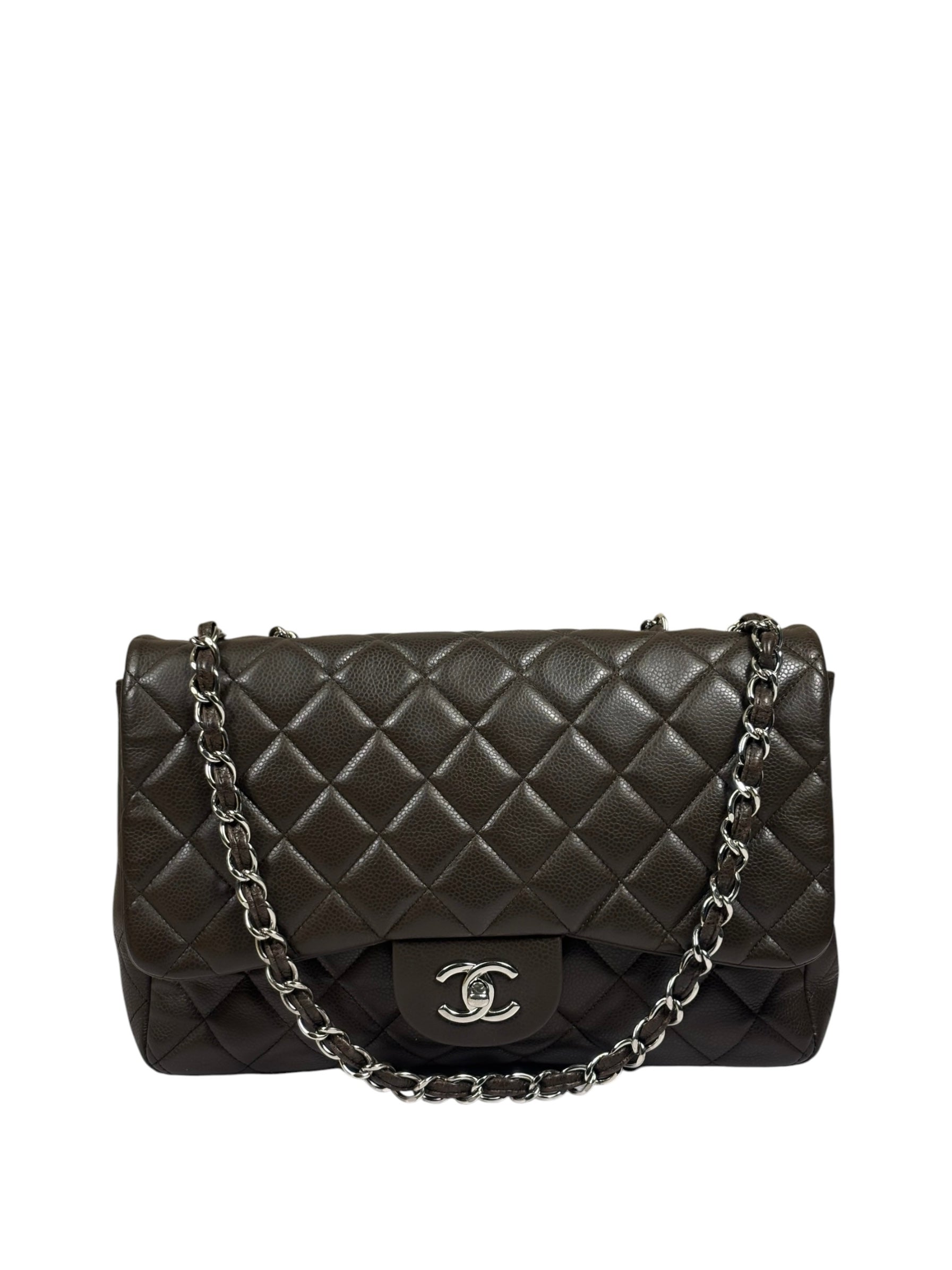 Chanel Chocolate Brown Caviar Quilted Flap Bag 2009