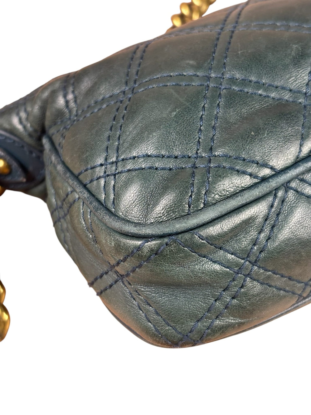 Marc Jacobs Green Quilted Leather Multipocket Shoulder Bag