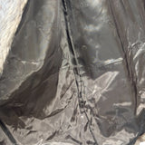 Vintage Brown French Rabbit Fur & Acetate Satin Long Coat