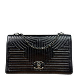 Chanel Black Leather Paris-Seoul Korean Garden Flap Bag 2015