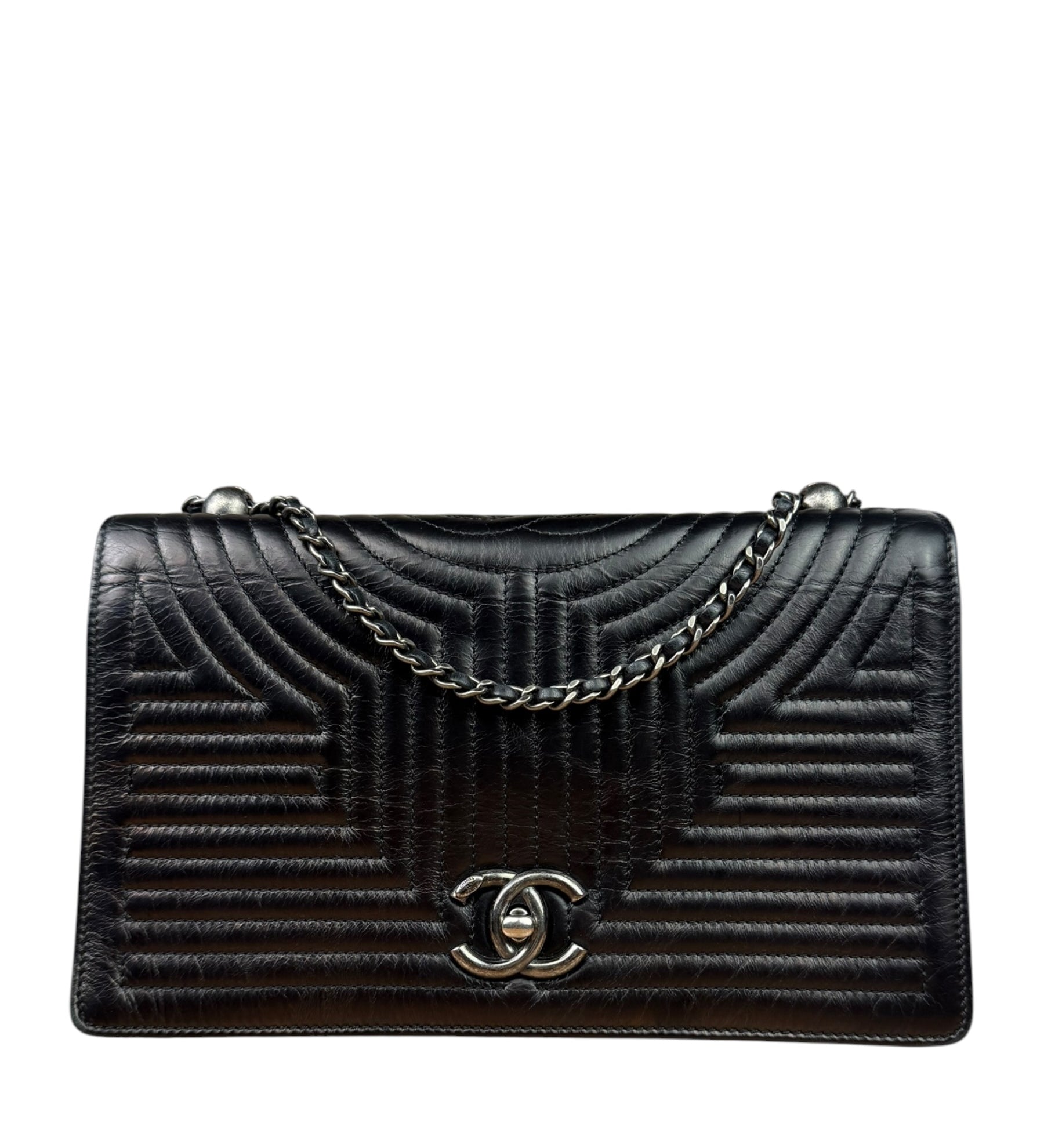 Chanel Black Leather Paris-Seoul Korean Garden Flap Bag 2015