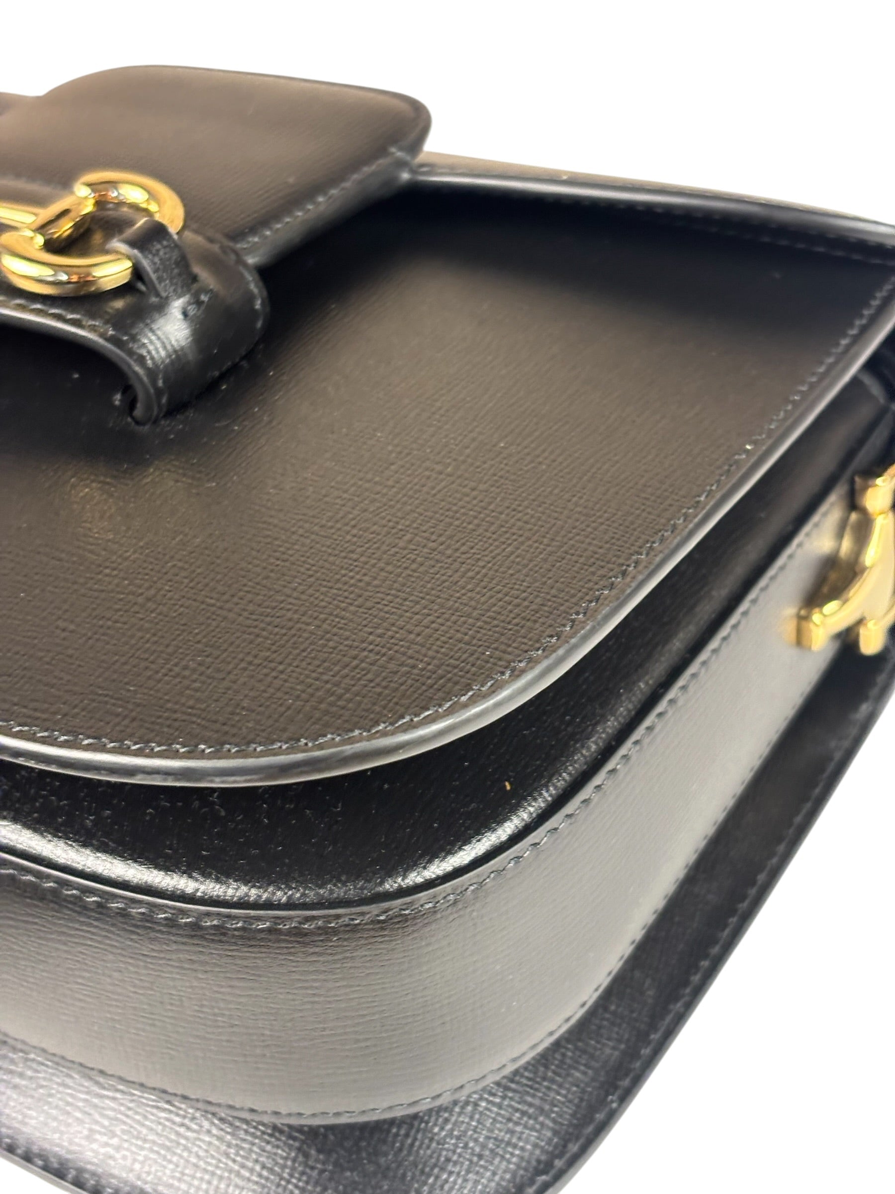 Gucci Black Leather Horsebit 1955 Shoulder Bag
