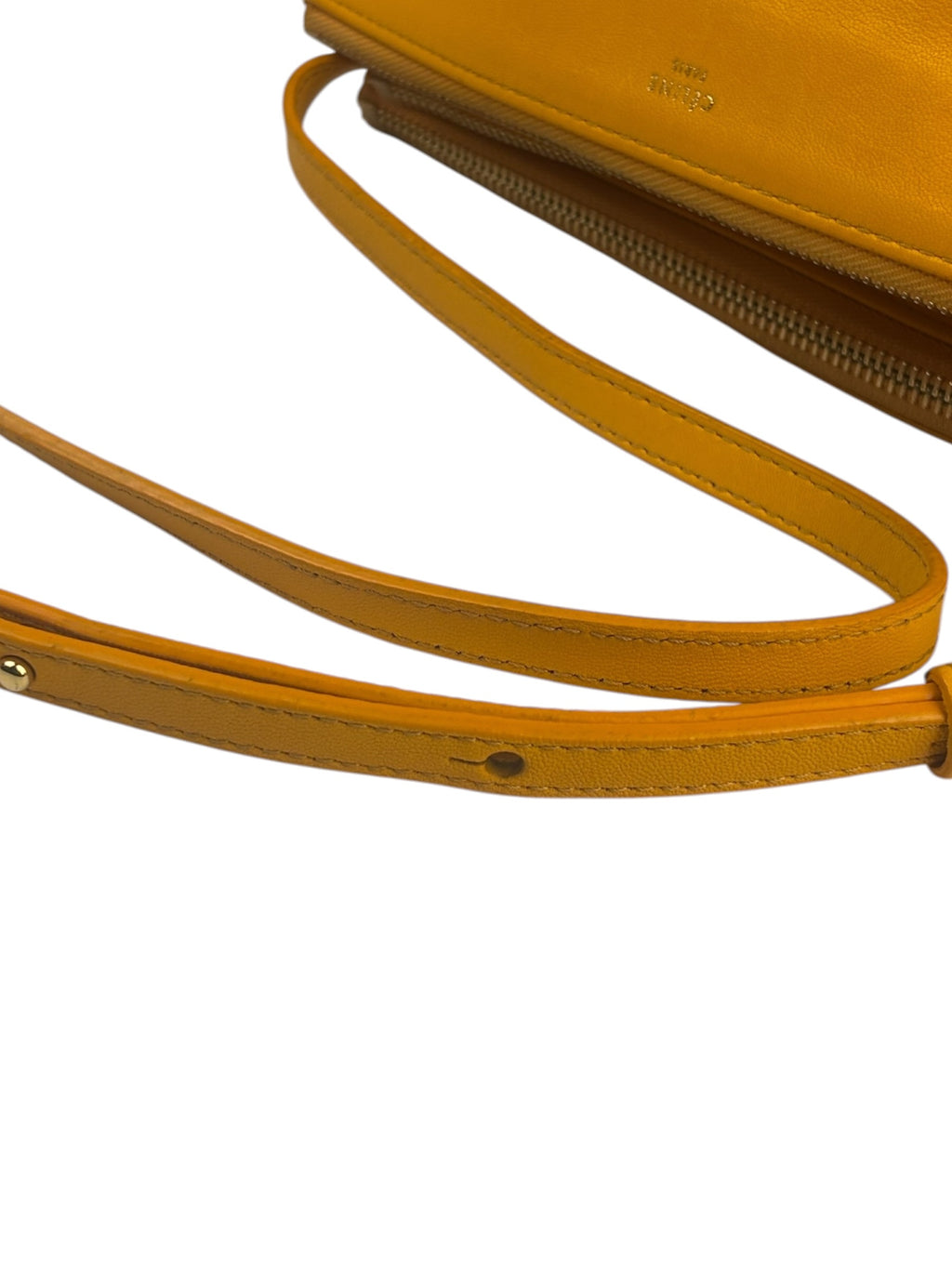 Celine Yellow/Orange Leather Trio Small Crossbody Bag