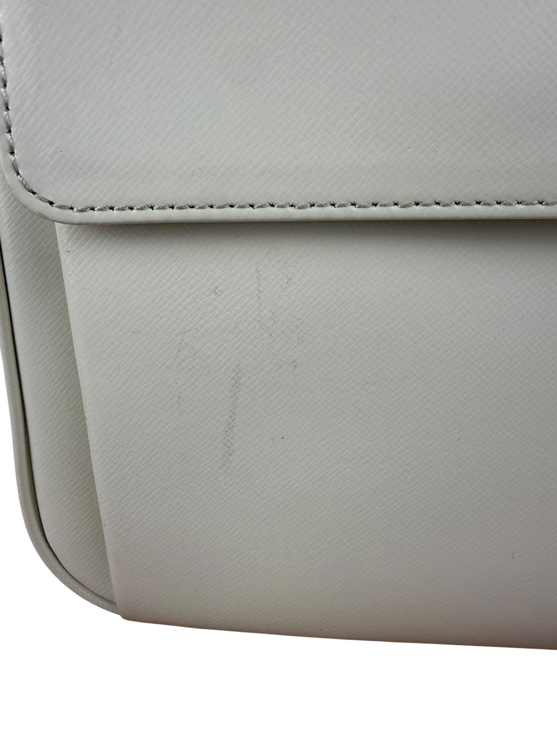 Burberry White Leather Multi-Pocket Handbag