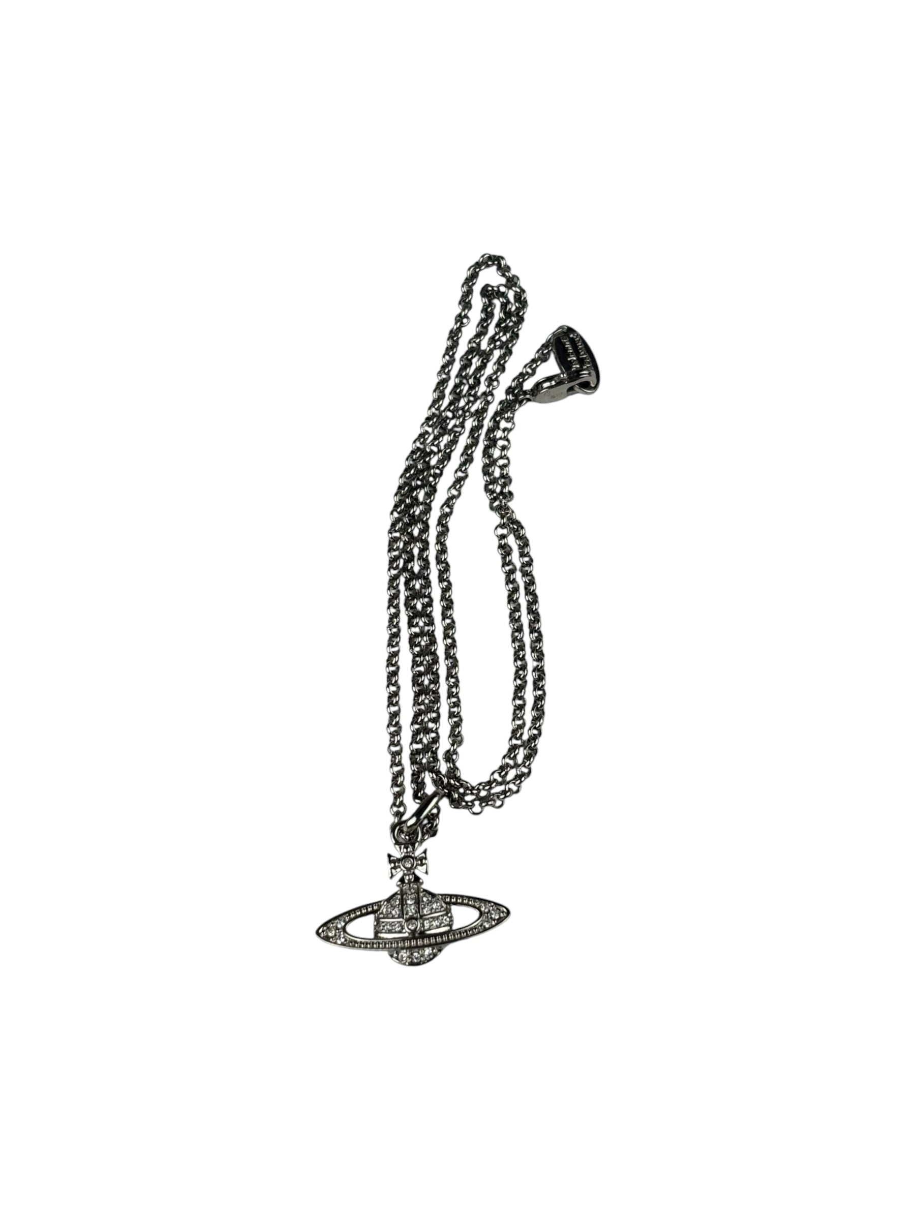 Vivienne Westwood Silver Toned Bas Relief Pendant Necklace