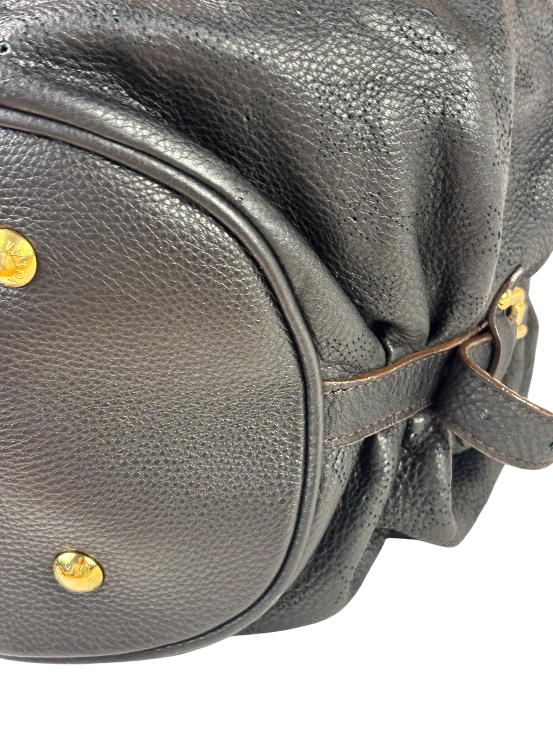 Louis Vuitton Black Calfskin Mahina XL Hobo Bag