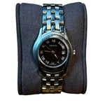 Gucci Stainless Steel Link Black Roman Numeral Dial