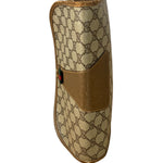 Gucci Brown Leather Trim GG Accessory Collection Clutch