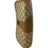 Gucci Brown Leather Trim GG Accessory Collection Clutch
