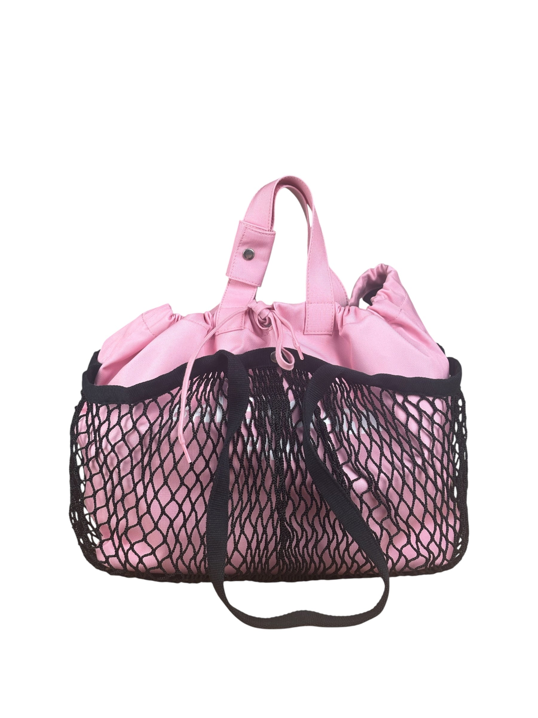 Balenciaga Pink/Black 24/7 Layered Mesh Tote Bag