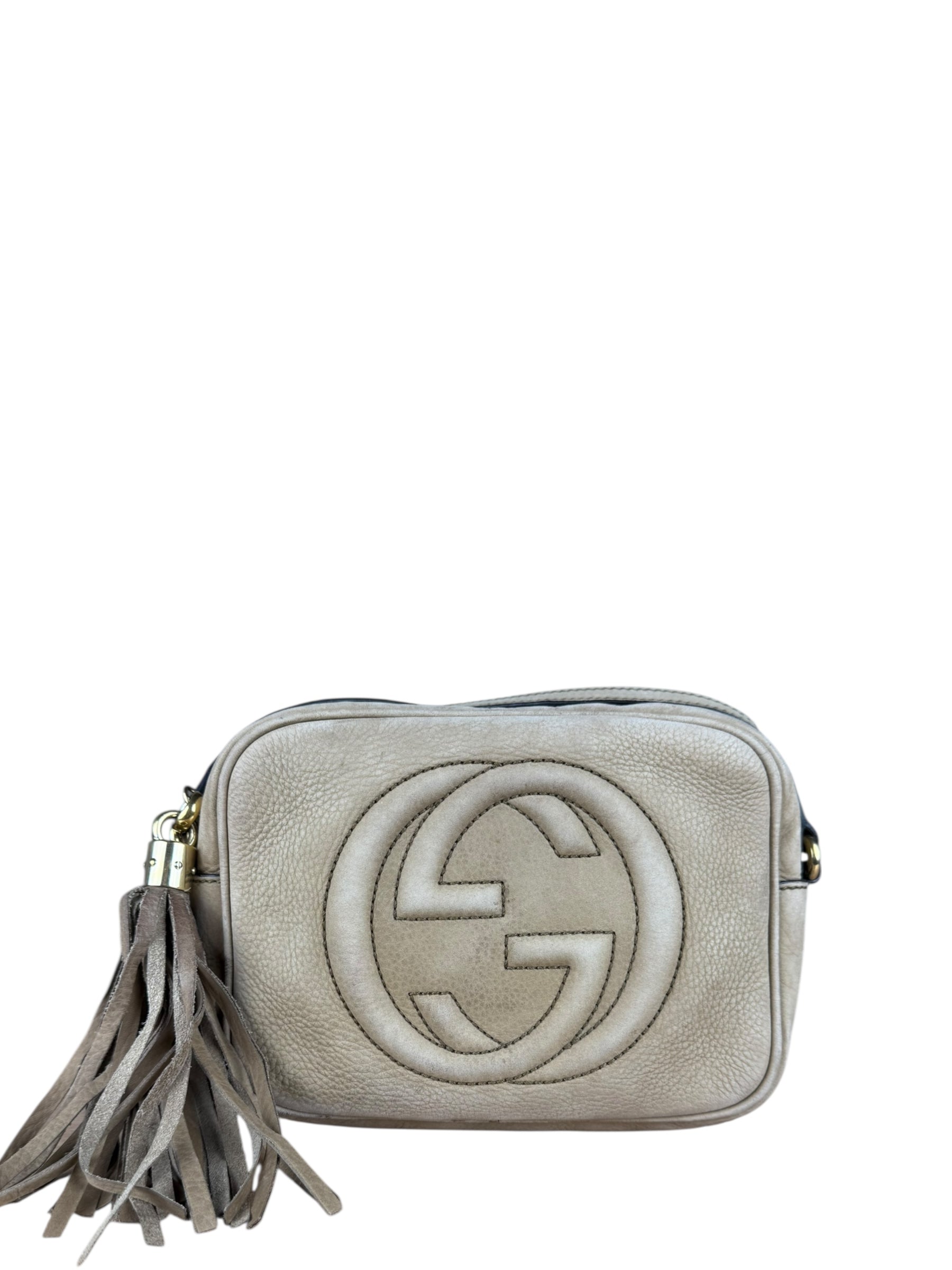 Gucci Brown Suede Soho Disco Crossbody Beige