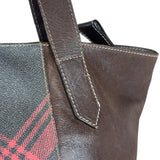 Vivienne Westwood Brown Leather Tartan Shoulder/Tote Bag