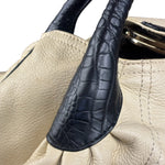 Fendi Off-White Grained Leather Spy Shoulder Bag