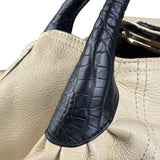 Fendi Off-White Grained Leather Spy Shoulder Bag