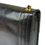 Chanel Black Lizard Leather Envelope Flap Bag 1986