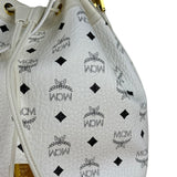 MCM Monogram White Bucket Shoulder Bag