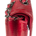 Chanel Classic Double Flap Python Bag Pink 2014