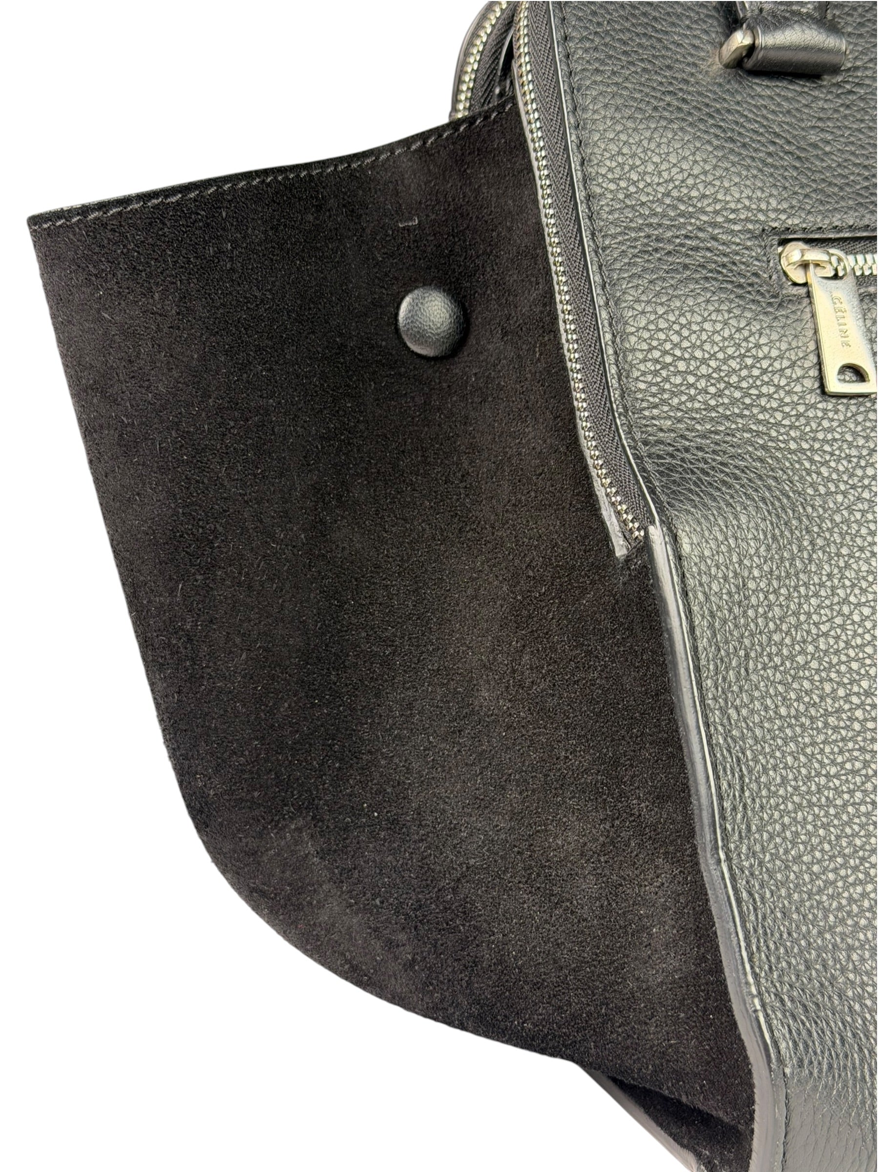 Celine Black Leather/Suede Trapeze Medium Handbag