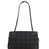 Chanel Black Nylon Chocolate Bar Chain Flap Bag 2002