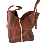 Bottega Veneta Brown Leather Intrecciato Trim Cesta Tote