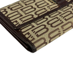 Balenciaga Vintage Brown Canvas Logo Long Wallet