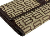 Balenciaga Vintage Brown Canvas Logo Long Wallet