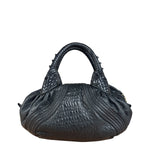 Fendi Vintage Black Leather Spy Hobo Bag