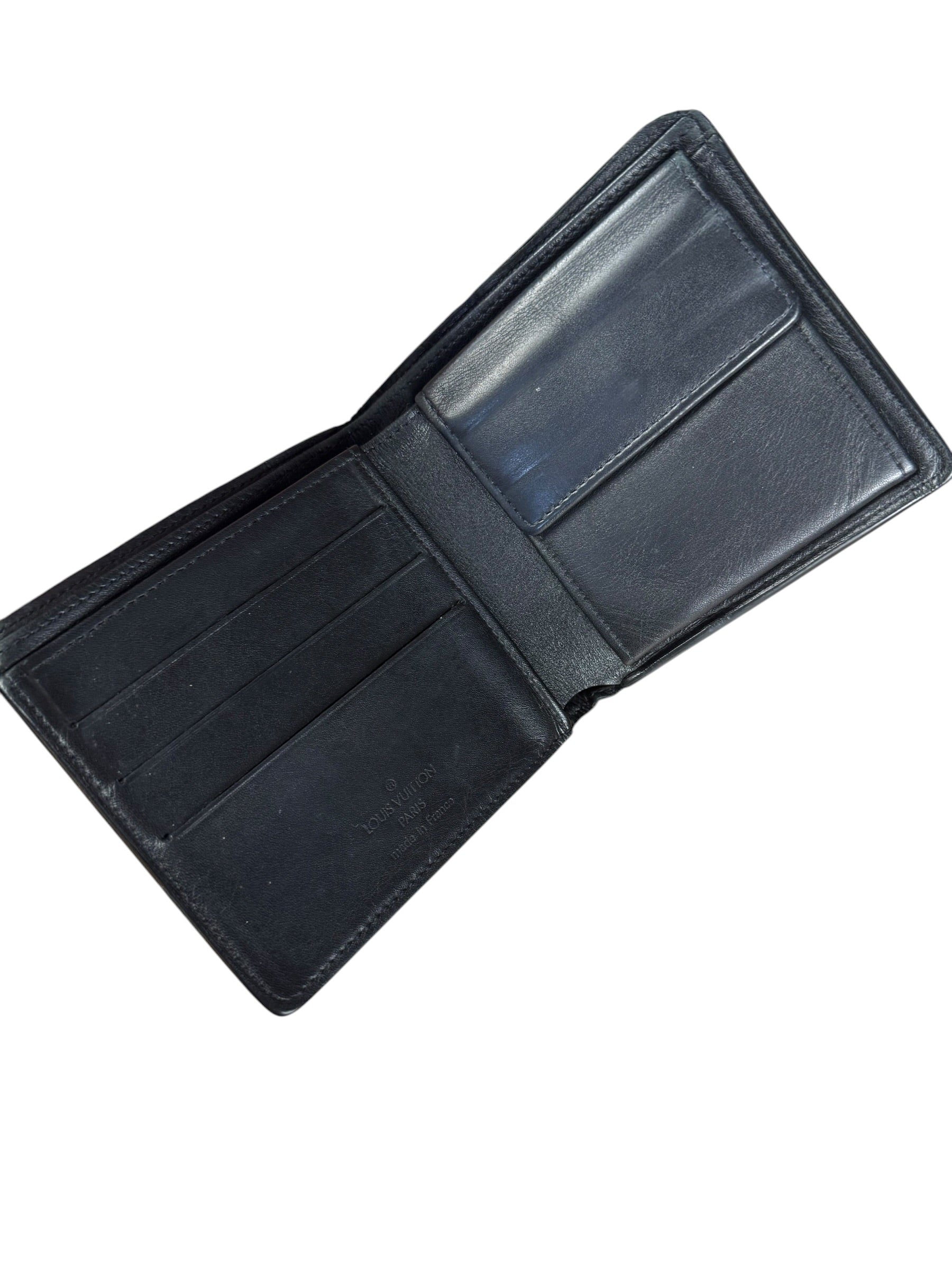 Louis Vuitton Black Leather Bi-Fold Wallet