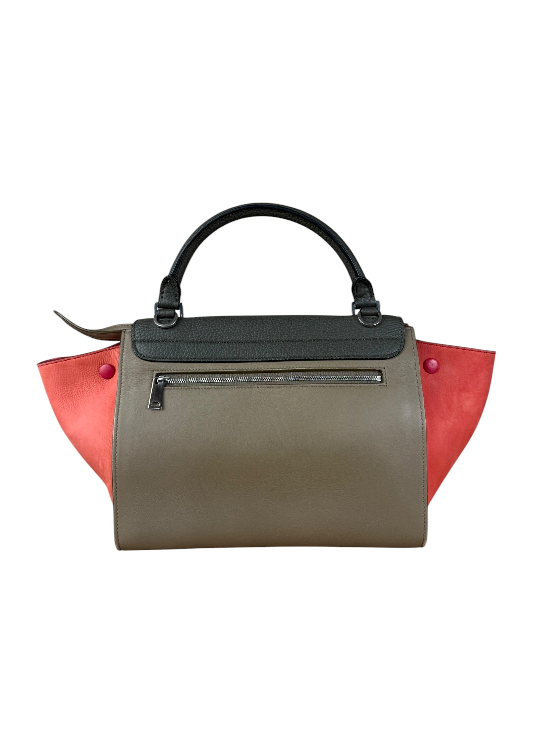 Celine Tricolor Trapeze Pebbled Leather Hand Bag