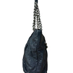 Chanel Dark Navy Quilted Leather Coco Pleats Chain Tote 2012