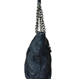 Chanel Dark Navy Quilted Leather Coco Pleats Chain Tote 2012