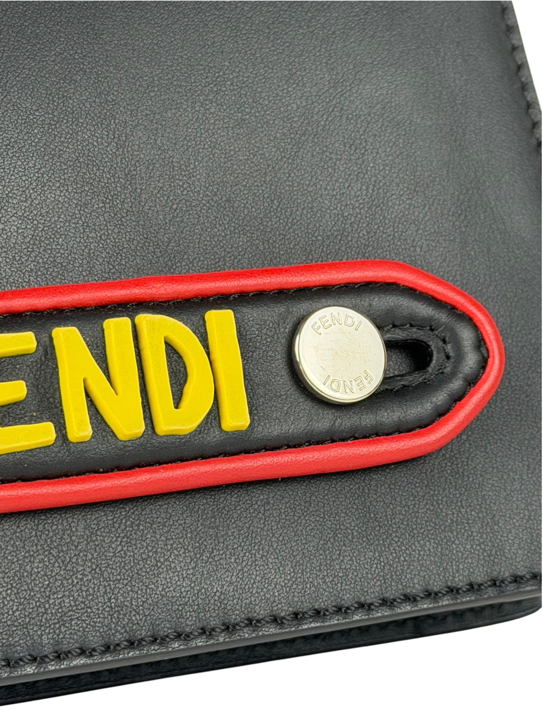 Fendi Black Leather Think Fendi Clutch
