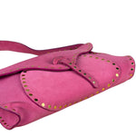Celine Vintage Pink Suede Poulbot Shoulder Bag