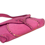 Celine Vintage Pink Suede Poulbot Shoulder Bag