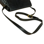 Burberry Vintage Black Pebbled Leather Crossbody Flap Bag