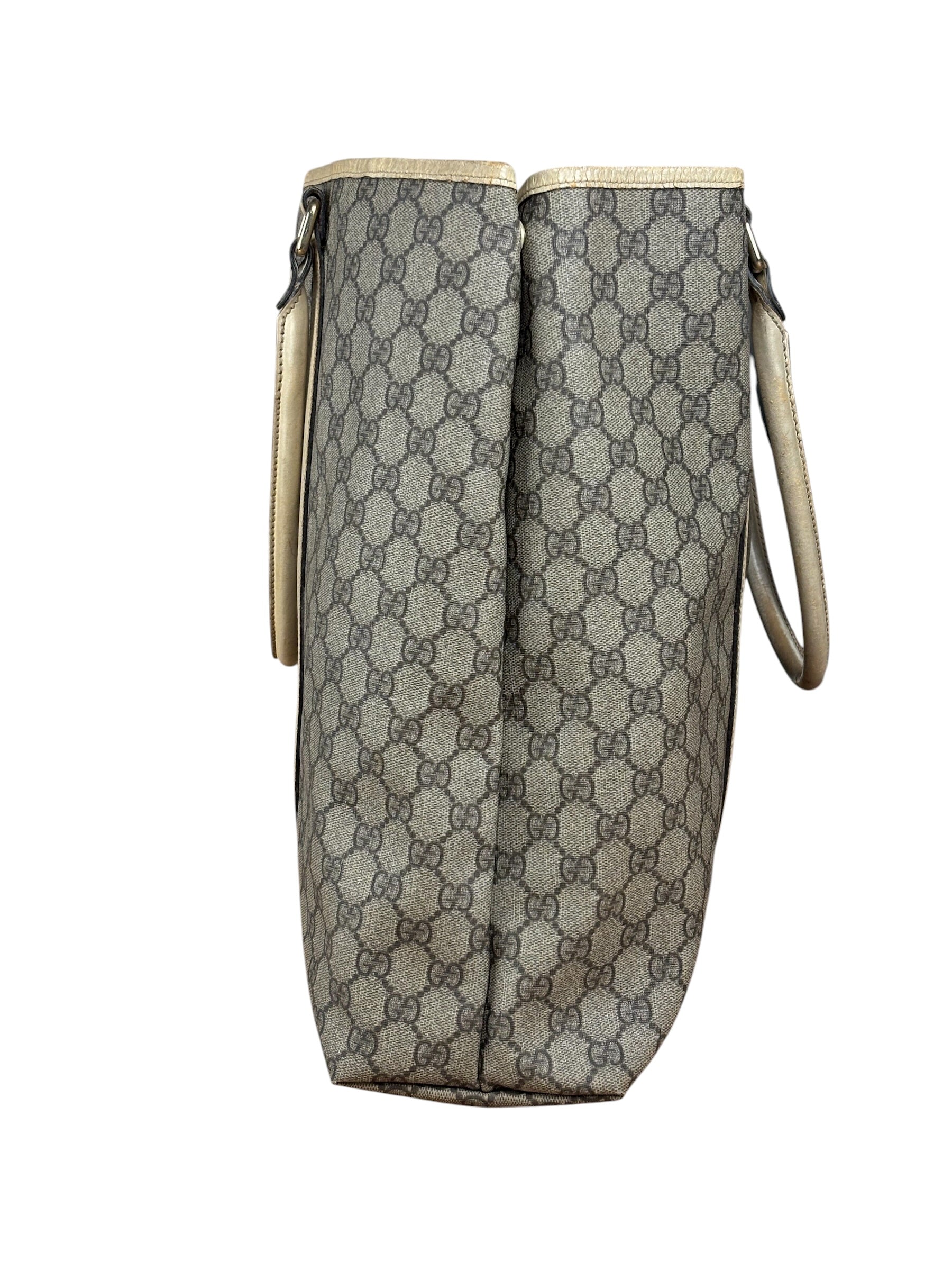 Gucci Beige GG Supreme Monogram Joy Vertical Tote Bag